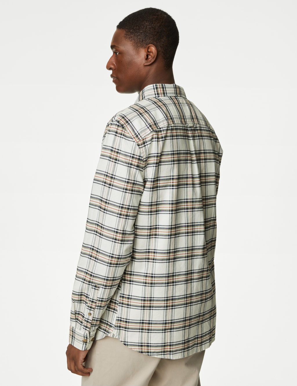 Easy Iron Pure Cotton Check Oxford Shirt image 5
