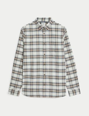 Easy Iron Pure Cotton Check Oxford Shirt