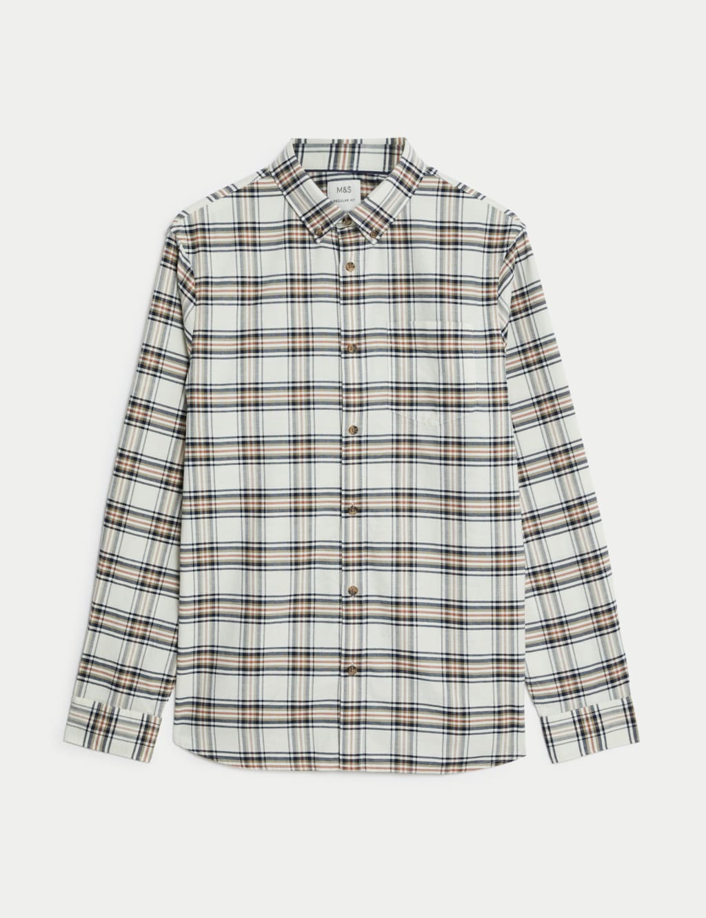 Easy Iron Pure Cotton Check Oxford Shirt image 2