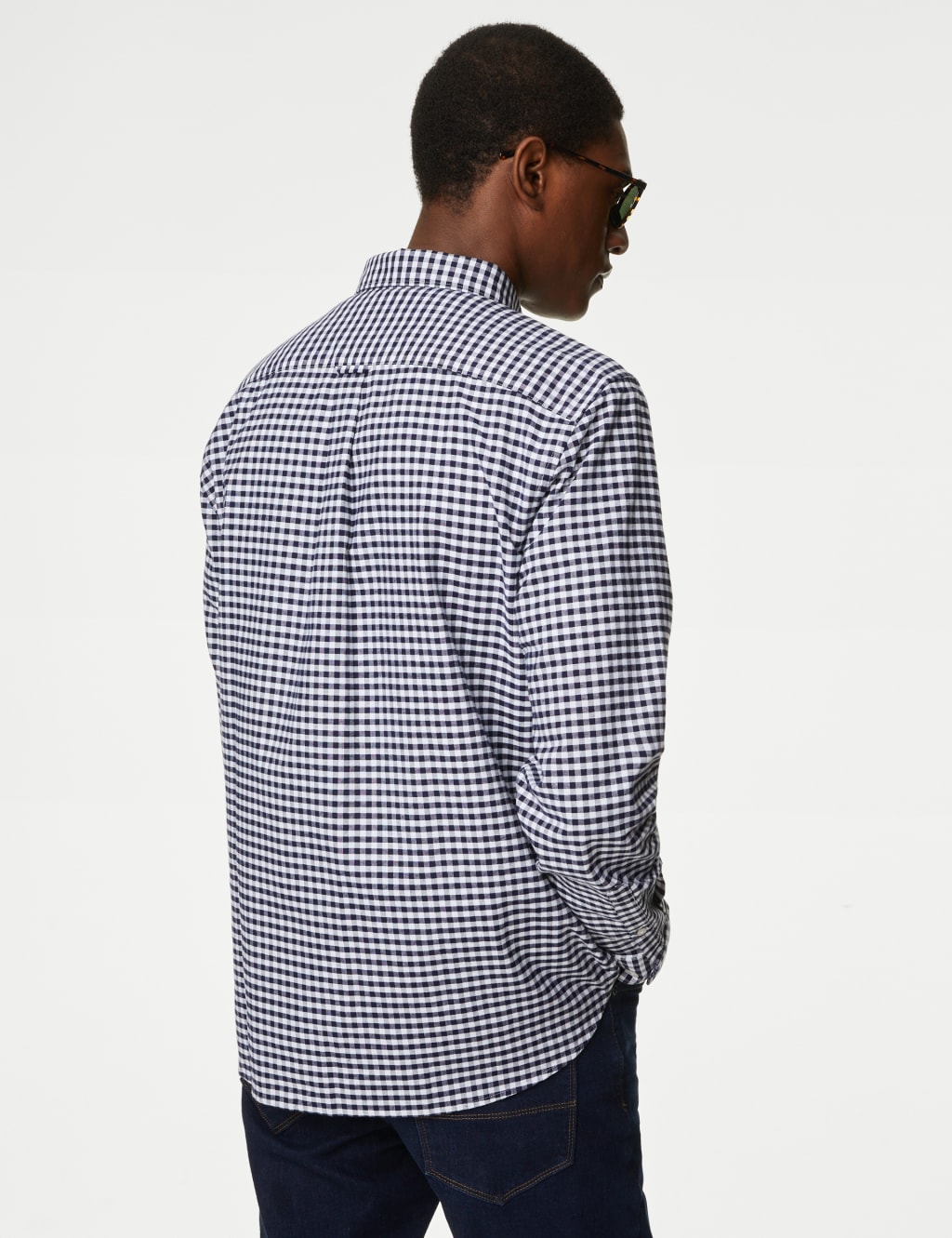 Easy Iron Pure Cotton Check Oxford Shirt image 5