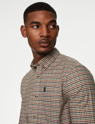 

Mens M&S Collection Easy Iron Pure Cotton Check Oxford Shirt - Multi, Multi