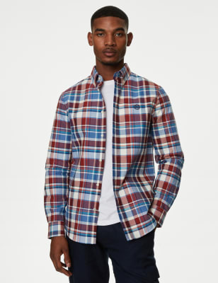 Pure Cotton Check Oxford Shirt | M&S RO