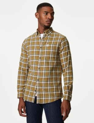 

M&S Collection Camisa de franela 100% algodónMens - Medium Beige, Medium Beige