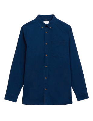 

Mens M&S Originals Oxford-Raglanhemd aus reiner Baumwolle „Bryon“ - Dark Blue, Dark Blue