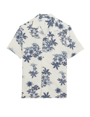 

Mens M&S Collection Hawaiian Shirt - Ecru Mix, Ecru Mix