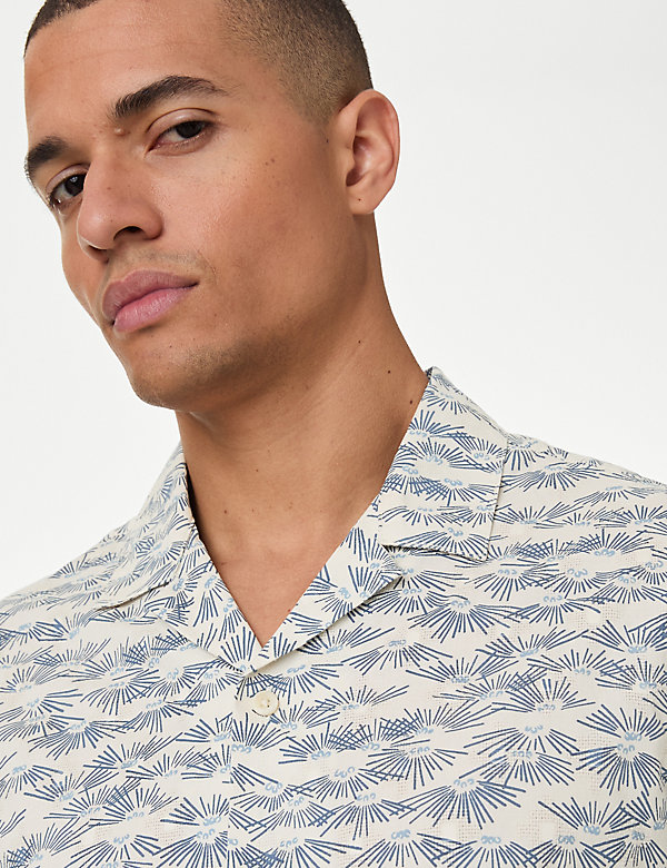 Pure Cotton Cuban Collar Shirt - NO