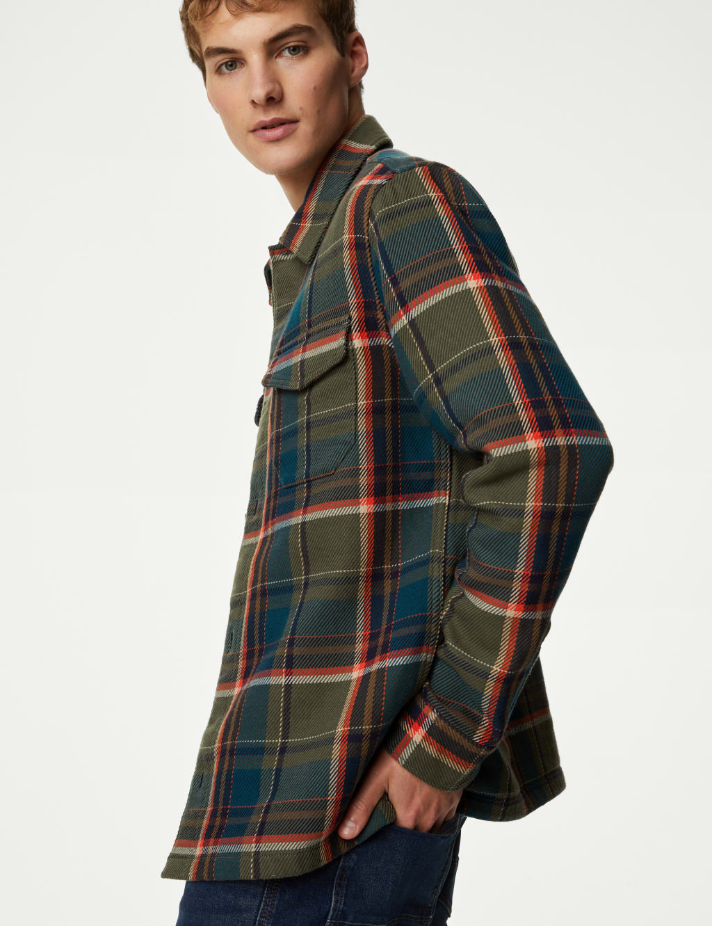 Cotton Rich Check Double Faced Overshirt image 1