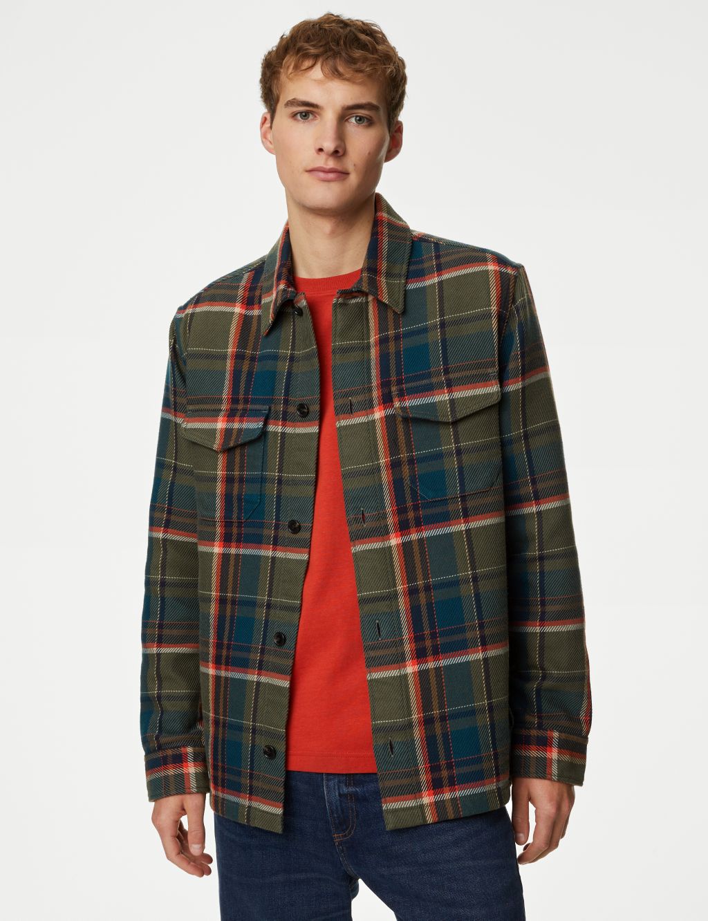 Cotton Rich Check Double Faced Overshirt image 4