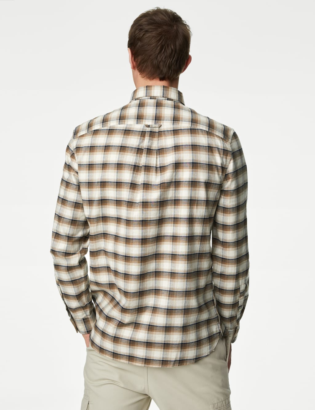 Easy Iron Pure Cotton Check Oxford Shirt image 5