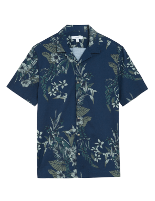 

M&S Collection Camisa 100% algodón con estampado floralMens - Navy, Navy