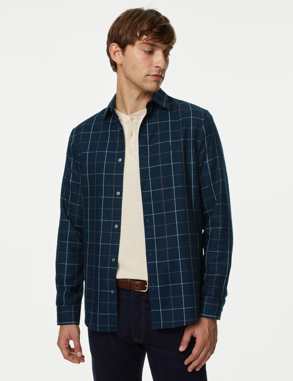 Cotton Blend Brushed Flannel Shirt image 4