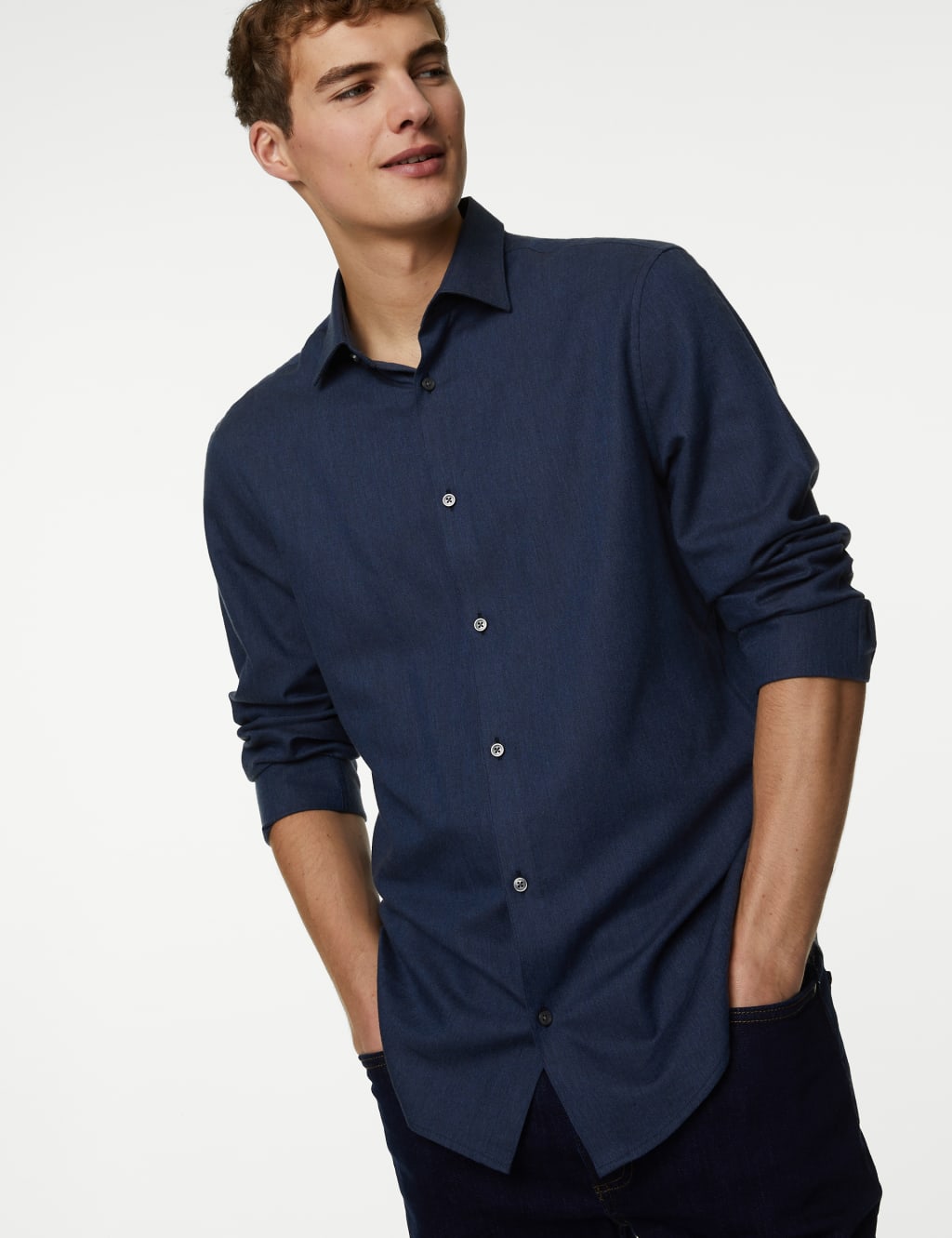 Cotton Blend Brushed Flannel Shirt image 4