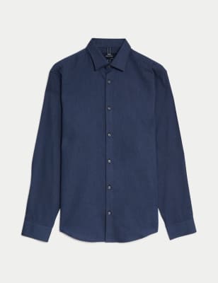 Cotton Blend Brushed Flannel Shirt