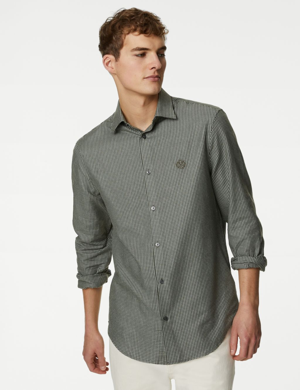 Cotton Blend Brushed Flannel Shirt image 3