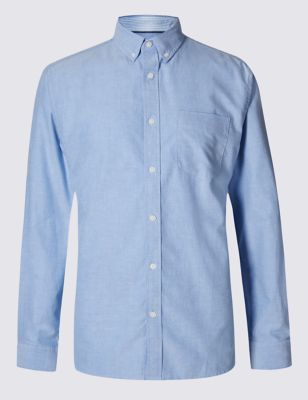 Pure Cotton Oxford Shirt with Pocket