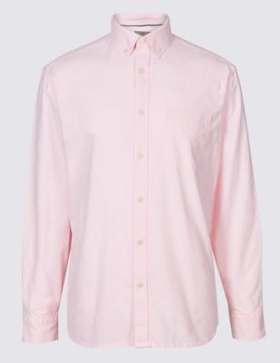 2in Longer Pure Cotton Oxford Shirt | M&S Collection | M&S