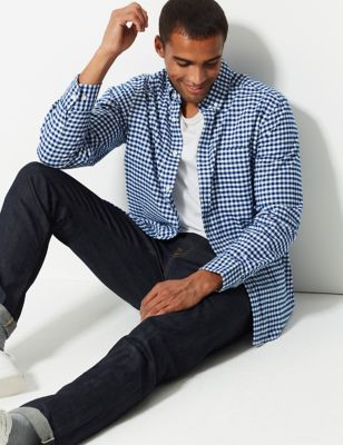 Pure Cotton Checked Oxford Shirt - NL