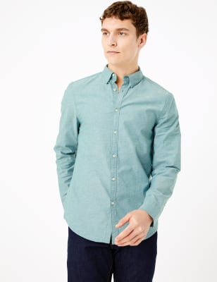 Stretch oxford slim outlet fit shirt