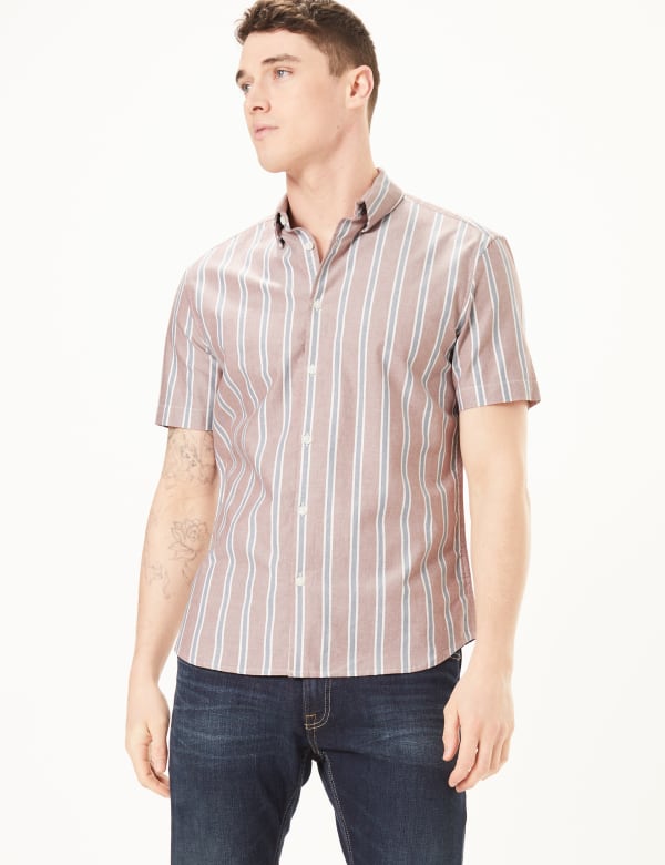 Pure Cotton Striped Oxford Shirt