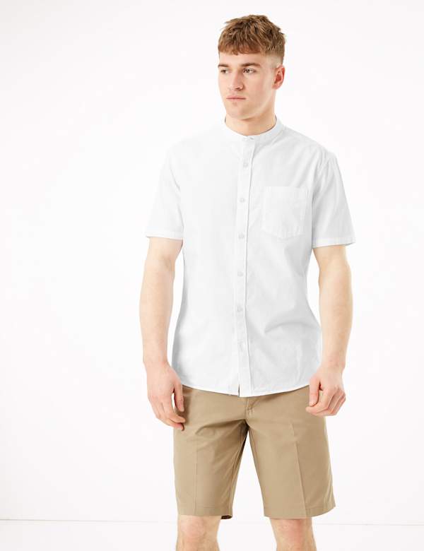 Pure Cotton Grandad Oxford Shirt