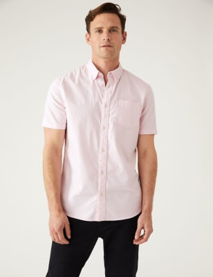 

M&S Collection Camisa Oxford 100% algodónMens - Pink, Pink