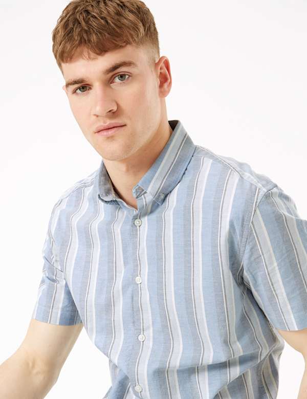 Cotton Regular Fit Striped Shirt