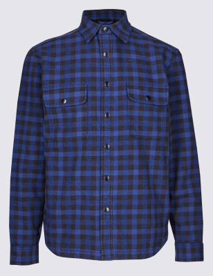 check knit overshirt