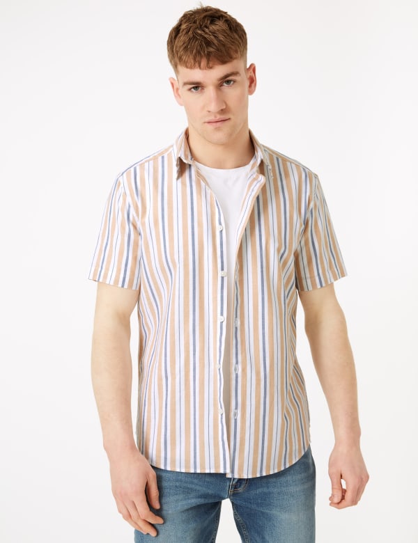 Pure Cotton Striped Oxford Shirt
