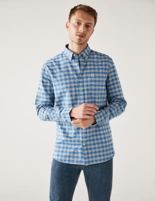 Pure Cotton Gingham Check Oxford Shirt