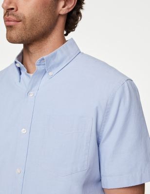 

Mens M&S Collection Easy Iron Cotton Rich Oxford Shirt - Chambray, Chambray