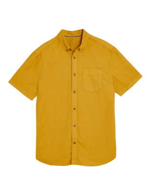 

M&S Collection Camisa Oxford 100% algodón teñidaMens - Dark Gold, Dark Gold