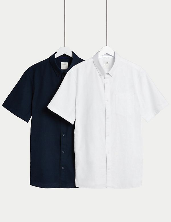 2pk Pure Cotton Oxford Shirts - BG