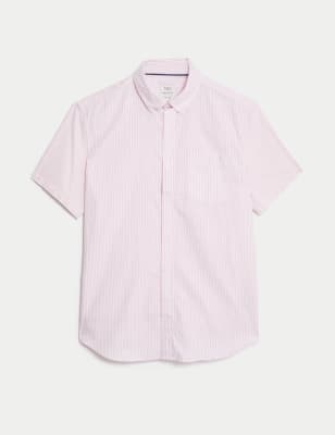 

Mens M&S Collection Pure Cotton Striped Oxford Shirt - Medium Pink, Medium Pink