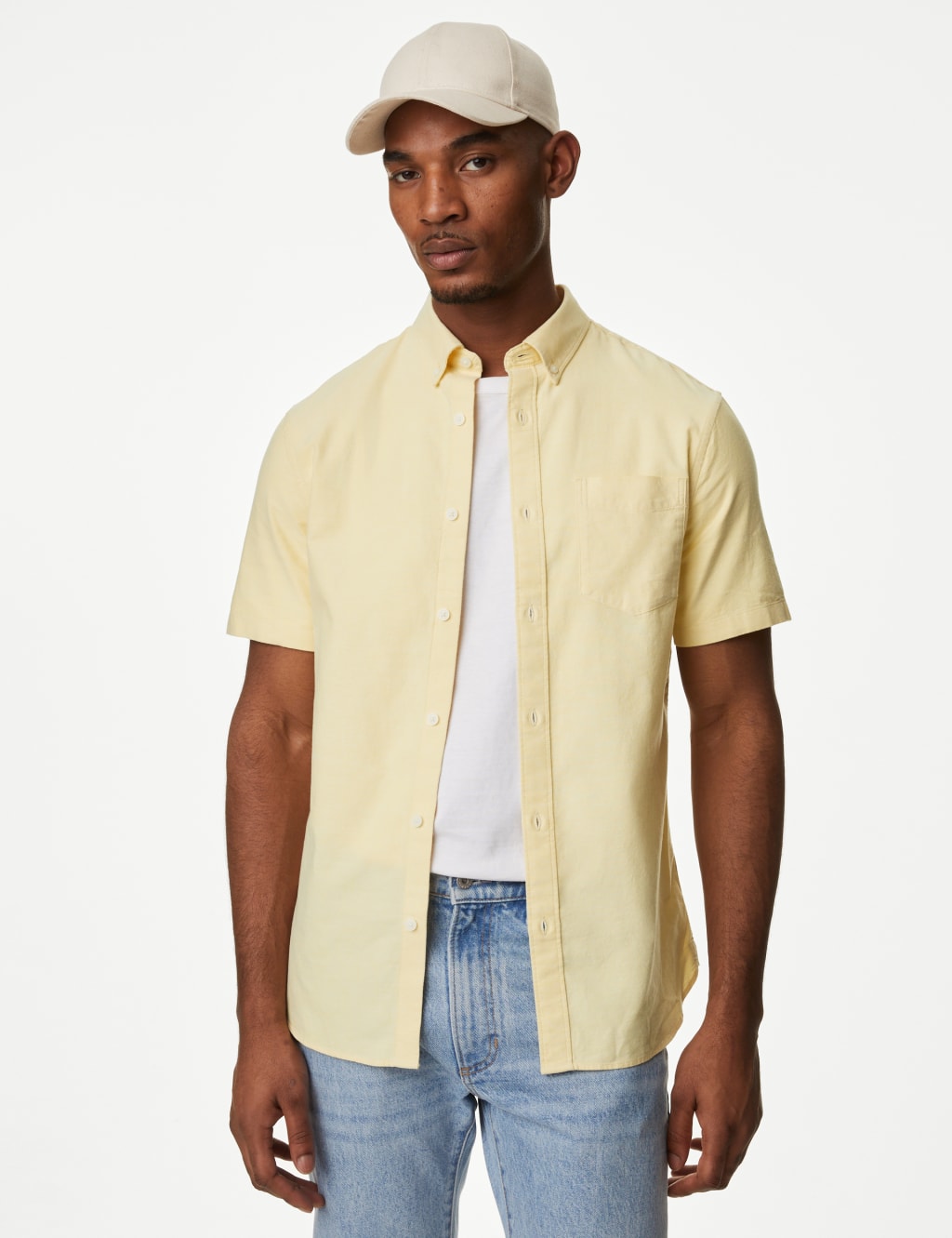 Short sleeve yellow button clearance up