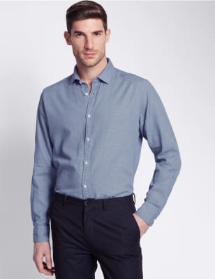 Italian Fabric Pure Cotton Tailored Fit Shirt | Collezione | M&S