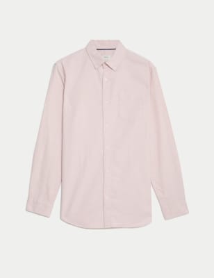 

Mens M&S Collection Slim Fit Pure Cotton Oxford Shirt - Pink, Pink