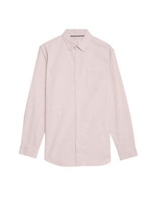 

Mens M&S Collection Schmal geschnittenes Oxford-Hemd aus reiner Baumwolle - Pink, Pink