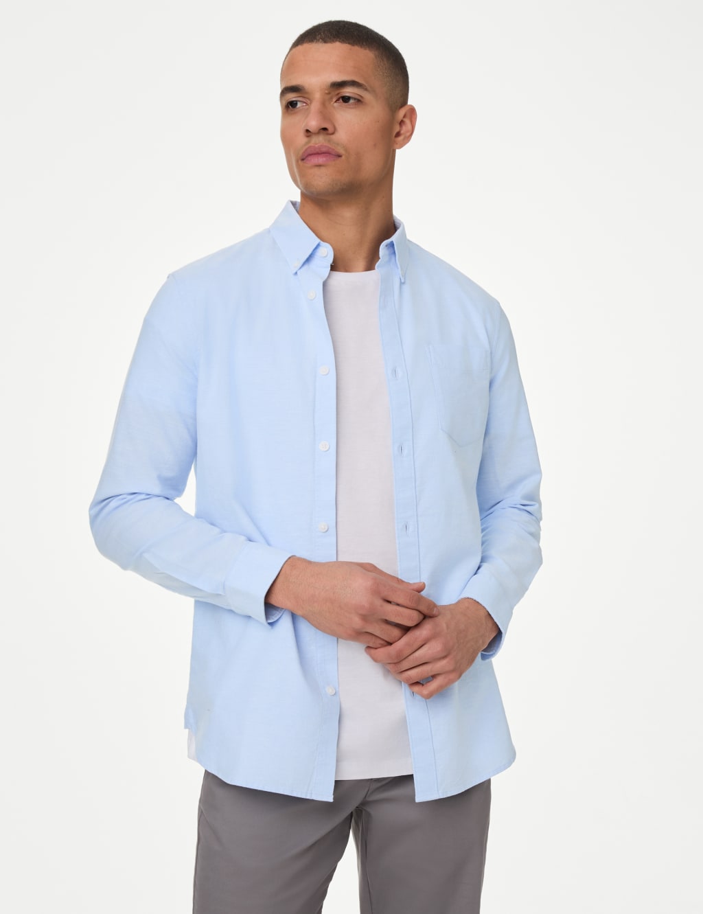 Slim Fit Pure Cotton Oxford Shirt image 4