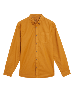 

M&S Collection Camisa Oxford 100% algodón teñidaMens - Golden Tan, Golden Tan