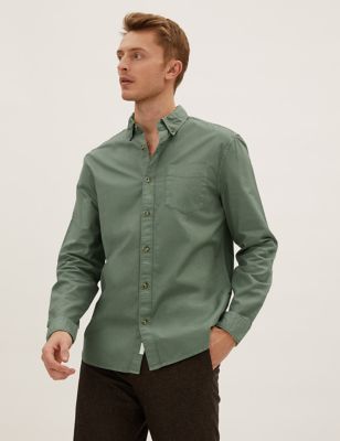 

Mens M&S Collection Pure Cotton Oxford Shirt - Light Green, Light Green