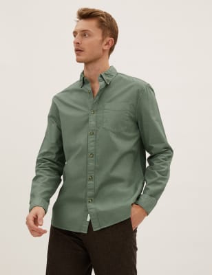 

Mens M&S Collection Pure Cotton Oxford Shirt - Light Green, Light Green