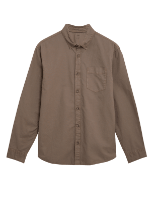 

Mens M&S Collection Pure Cotton Oxford Shirt - Light Brown, Light Brown