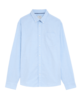 

M&S Collection Camisa Oxford 100% algodónMens - Light Blue, Light Blue