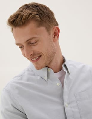 

Mens M&S Collection Pure Cotton Oxford Shirt - Beige, Beige