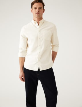 Cream Big Tall Casual Shirts M S IE