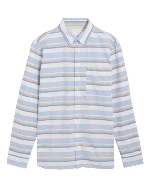 

Mens M&S Originals Pure Cotton Striped Oxford Shirt - Multi, Multi