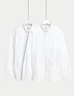 2pk Easy Iron Pure Cotton Oxford Shirts - FI