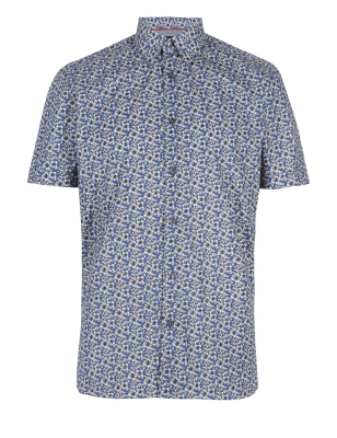 Supima® Cotton Tailored Fit Floral Shirt | Autograph | M&S