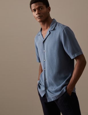 

Autograph Camisa con solapa 100% Tencel™Mens - Air Force Blue, Air Force Blue