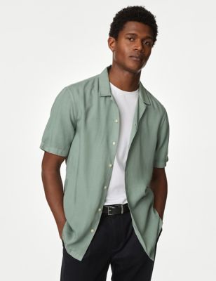 

Mens Autograph Soft Touch Pure Tencel™ Cuban Collar Shirt - Soft Green, Soft Green
